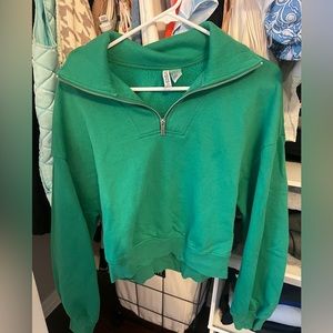 Green quarter zip